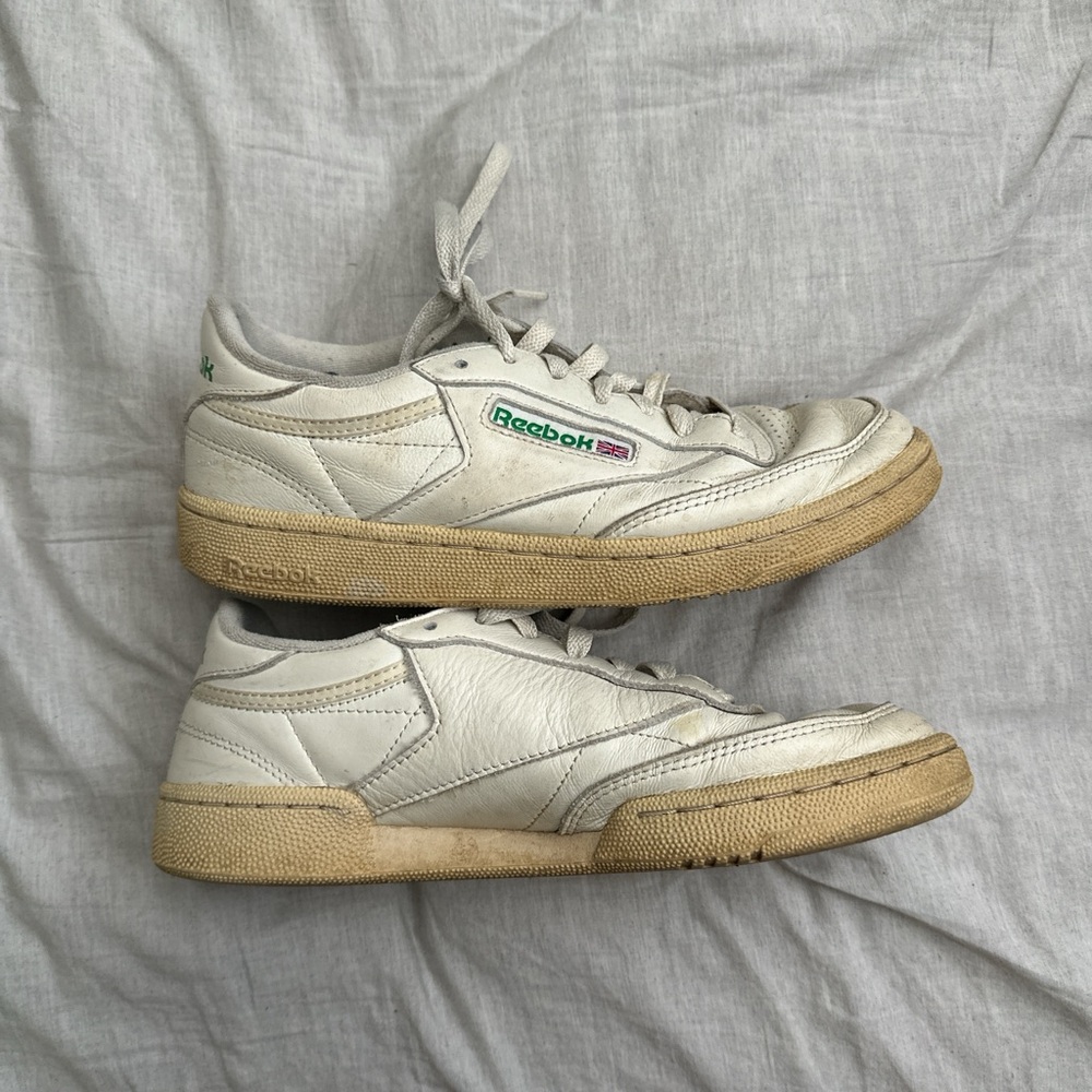 Reebok Club C White and Green Sneakers size W US 8